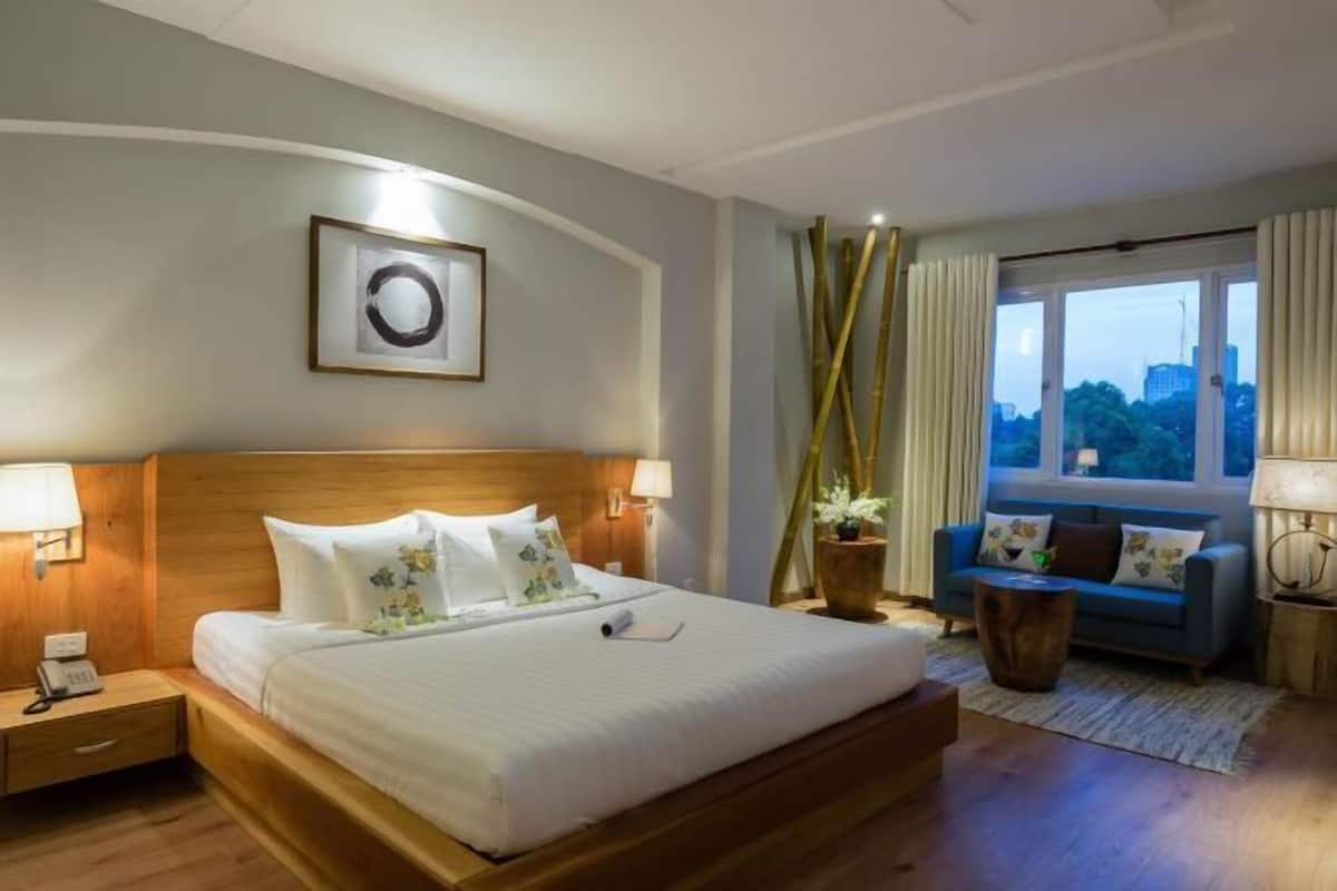 1 quarto, frigobar (abastecido com alguns itens grátis)