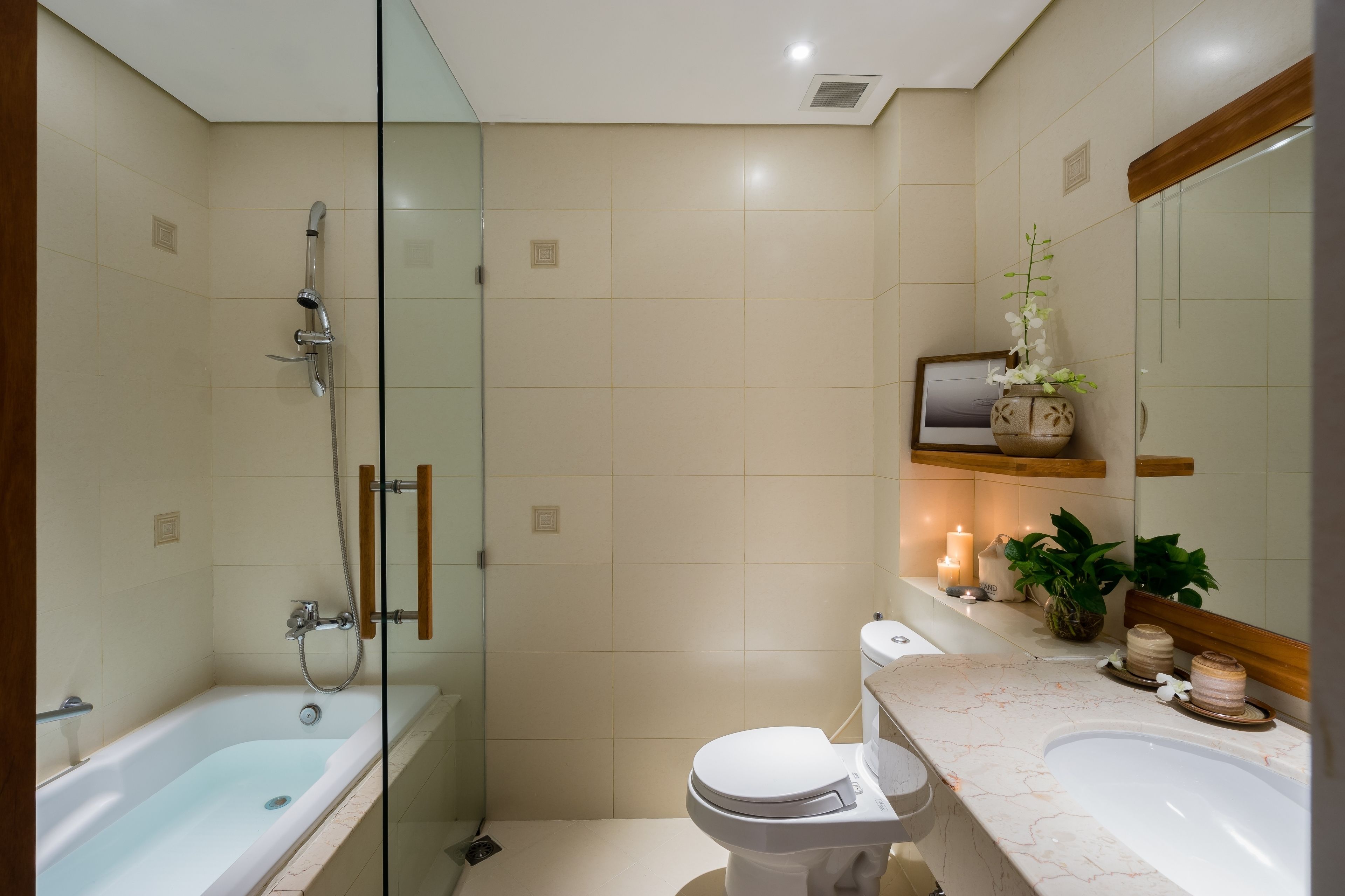 free toiletries, hair dryer, slippers, towels