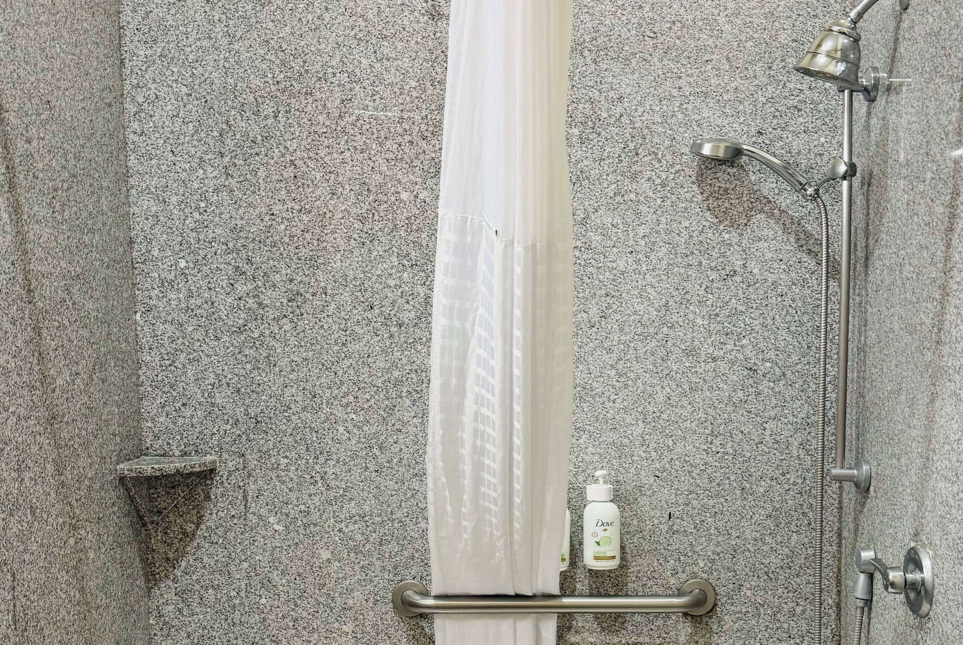 free toiletries, hair dryer, towels