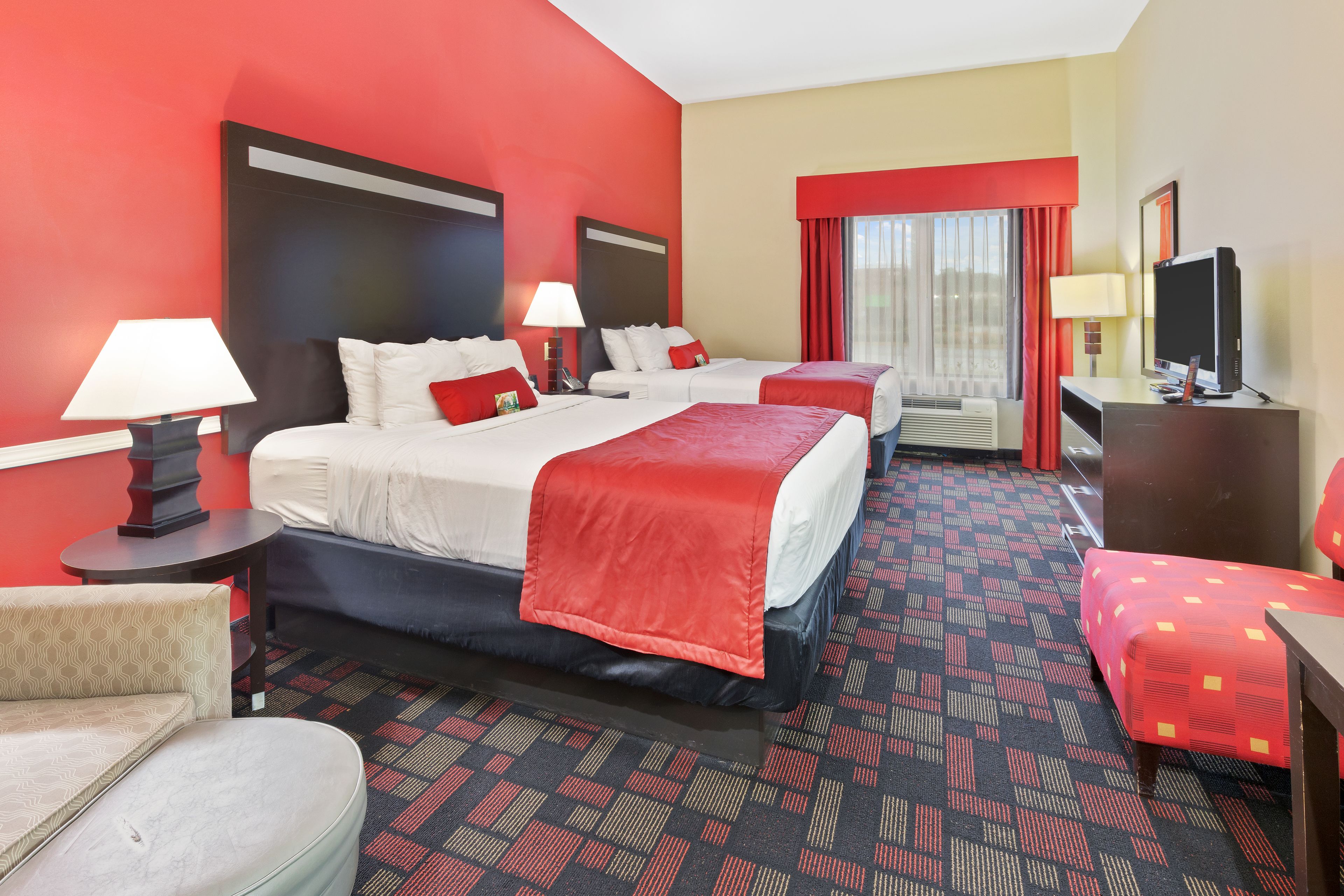 desk, blackout curtains, iron/ironing board, free cots/infant beds