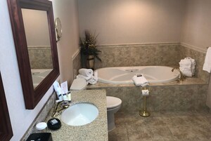 Suite, 1 King Bed, Non Smoking | Bathroom | Combined shower/tub, free toiletries, hair dryer, towels