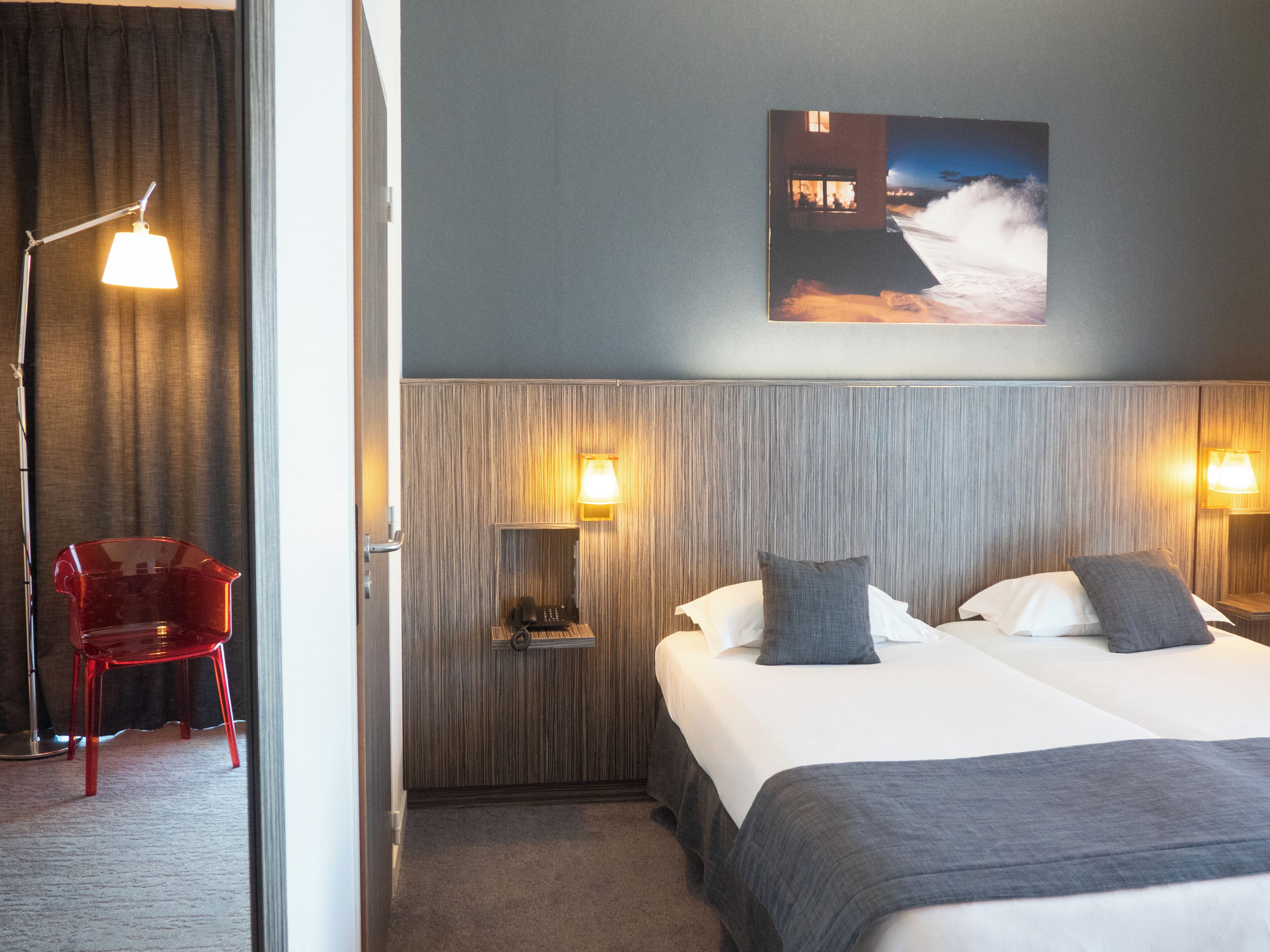 Superior Room, 2 Twin Beds | Frette Italian sheets, premium bedding, Select Comfort beds