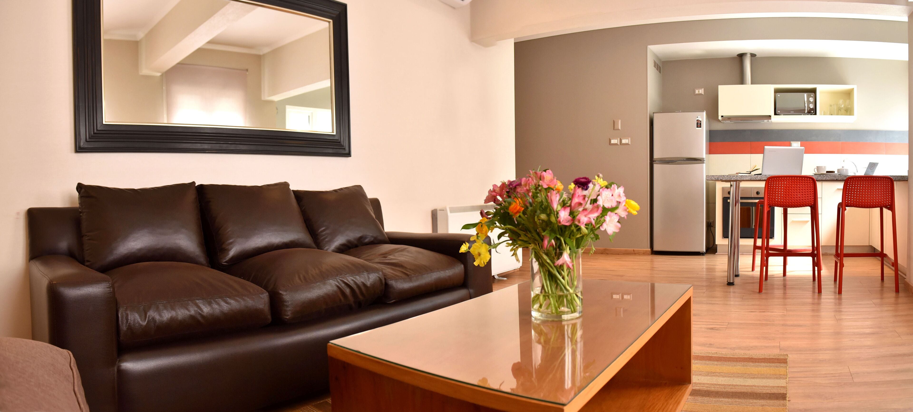 Superior Apartment, 2 Bedrooms | Living room | 43-inch Smart TV with satellite channels