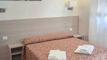 Desk, laptop workspace, blackout drapes, free WiFi