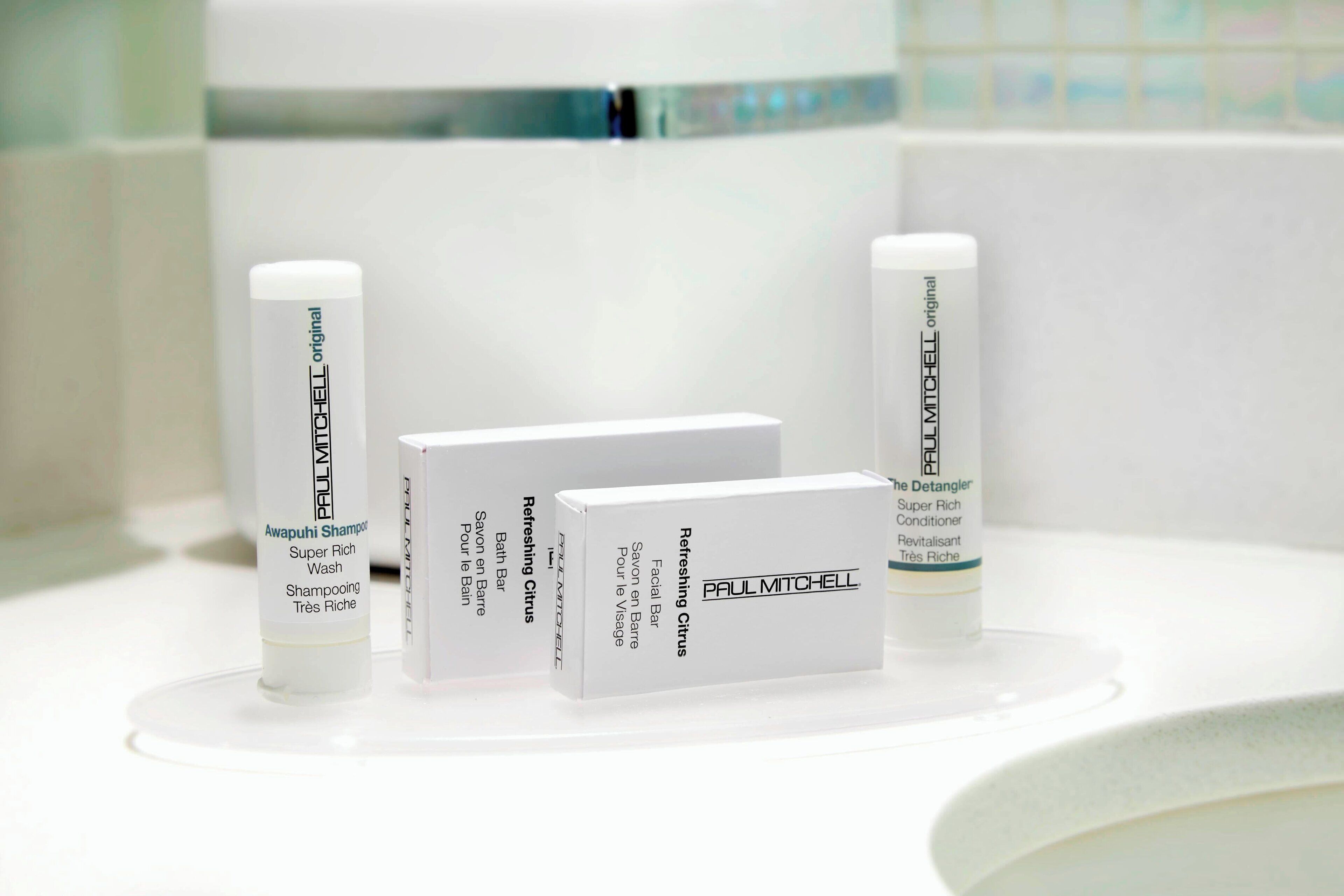 free toiletries, hair dryer, towels