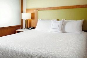 Pillowtop beds, desk, laptop workspace, blackout drapes
