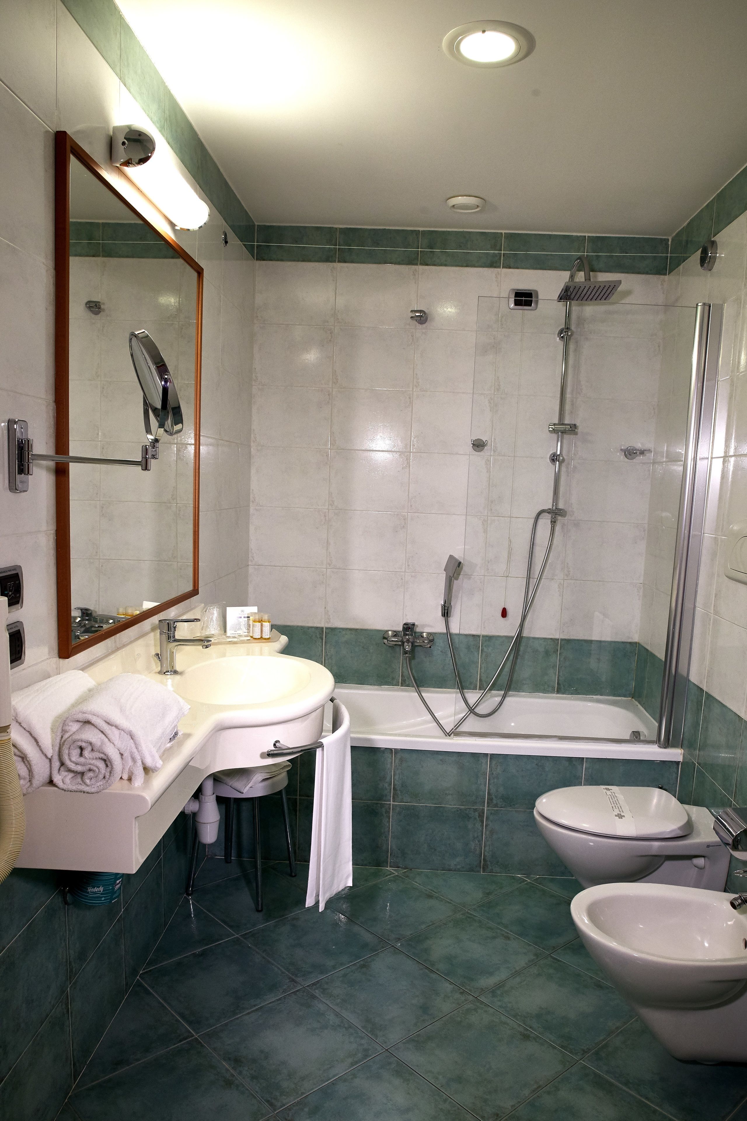 bathtub, free toiletries, hair dryer, slippers