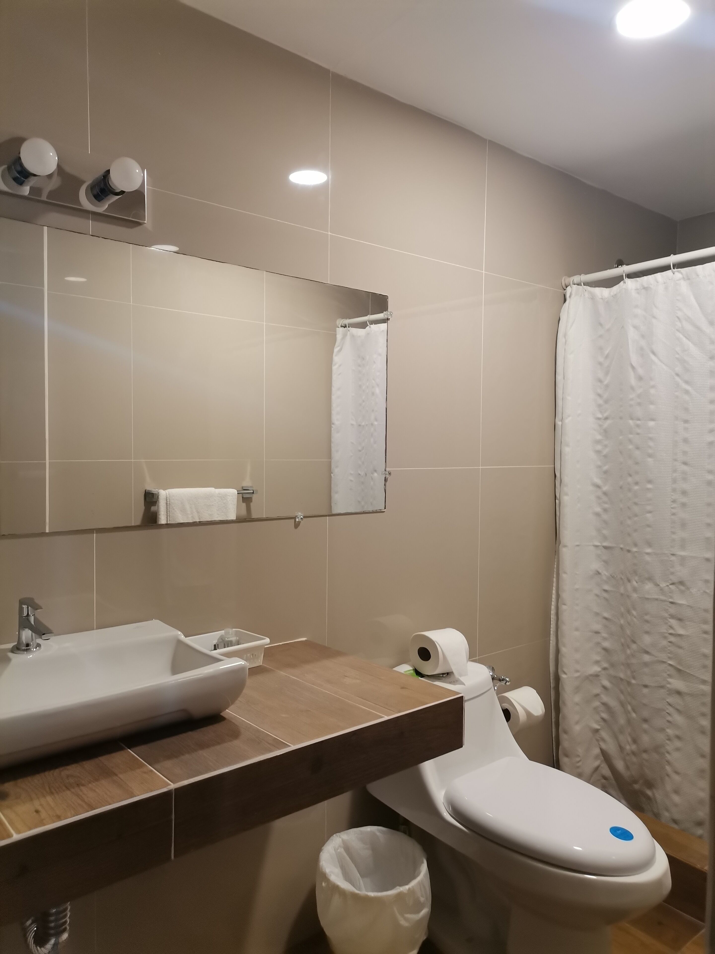 shower, designer toiletries, hair dryer, towels