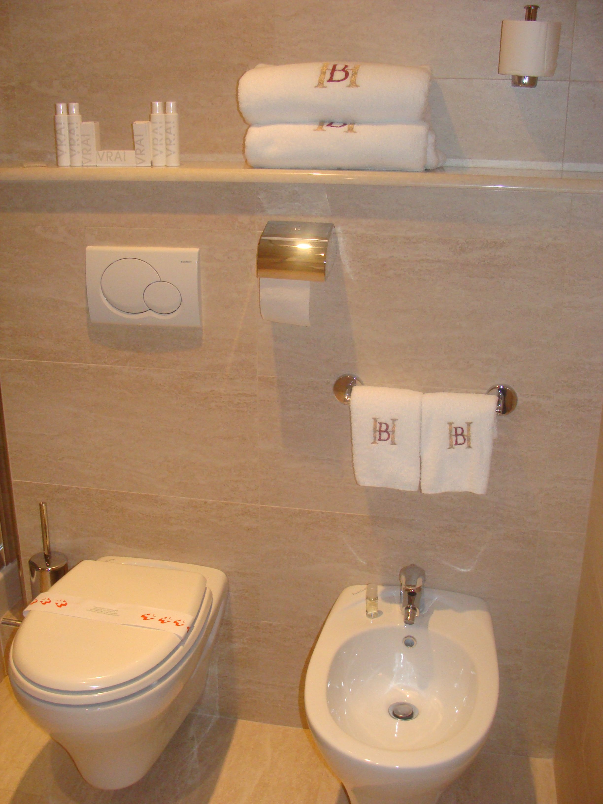 shower, free toiletries, hair dryer, bidet