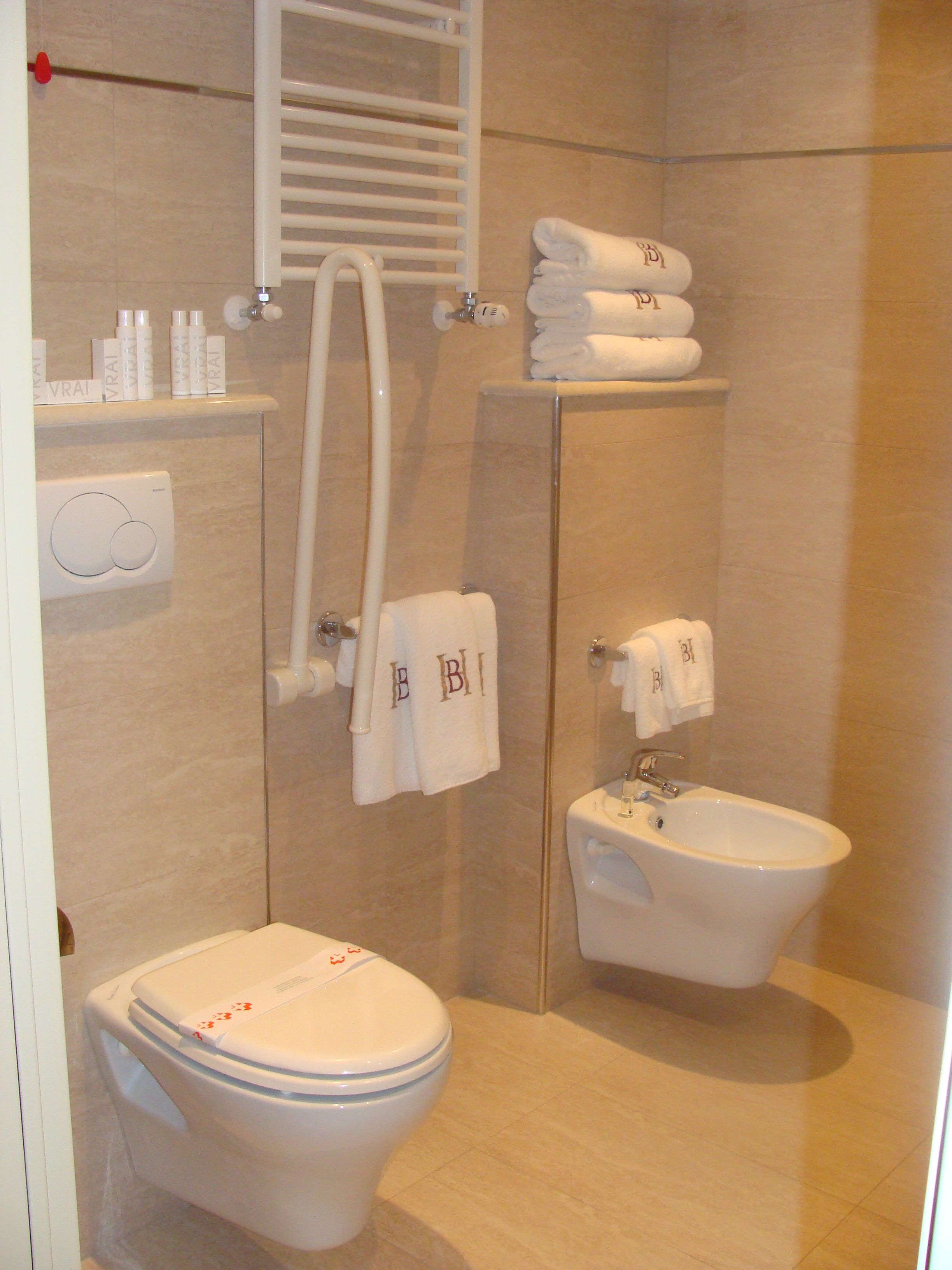 shower, free toiletries, hair dryer, bidet