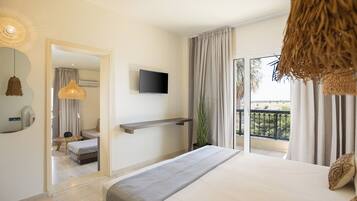 Family Apartment, 1 Bedroom, Sea View | 1 bedroom, blackout curtains, iron/ironing board, free cots/infant beds