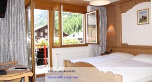 Hypo-allergenic bedding, in-room safe, blackout curtains, soundproofing - Hotel Restaurant Mattmarkblick (Saas Almagell)