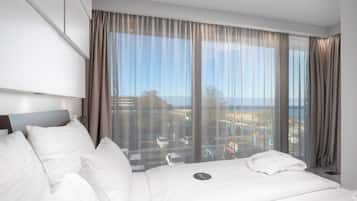 Exclusive Apartment, 2 Bedrooms, Sea View | 1 bedroom, premium bedding, memory foam beds, minibar