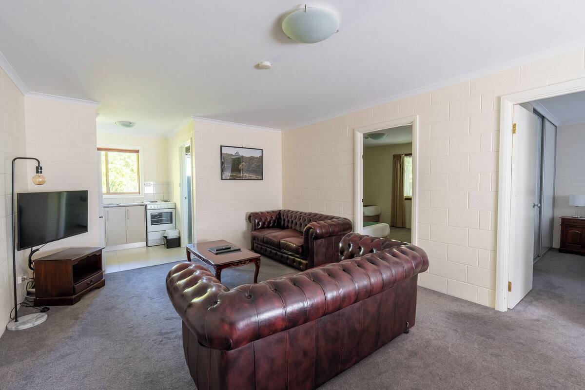 Apartamento estándar, 2 habitaciones | Zona de estar | Smart TV de 42 pulgadas con canales por cable