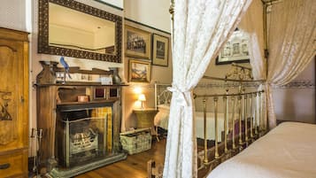 Large Luxury Super King Suite Fireplace Ensuite Verandah and garden view | Individually decorated, individually furnished, desk, blackout curtains