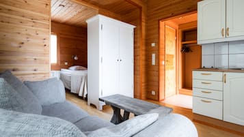 Superior-alpehytte - flere senge - sauna (For 5 persons) | Skrivebord, arbejdsområde til bærbare computere, lydisolering