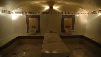 Salas para tratamentos a dois, banho turco/hammam, aromaterapia