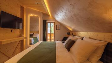 Romantisches Chalet | 1 Schlafzimmer, Bettwäsche aus ägyptischer Baumwolle, Pillowtop-Betten