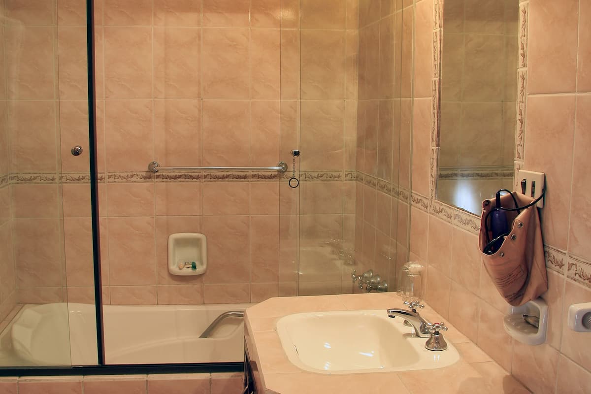 junior suite, 1 bedroom, private bathroom | bathroom | free toiletries, hair dryer, towels