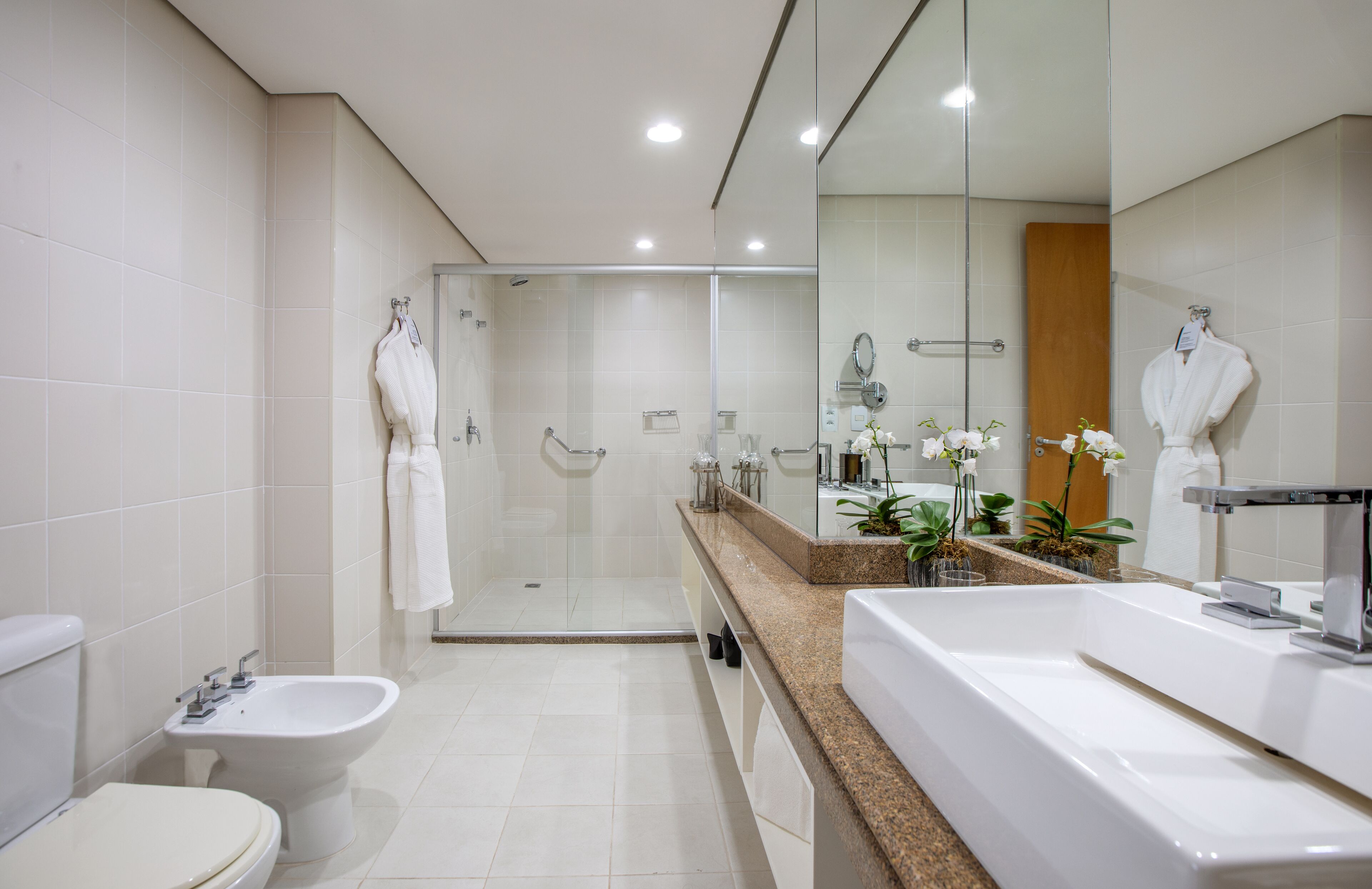 penthouse (suite) | bathroom | shower, eco-friendly toiletries, bathrobes, towels