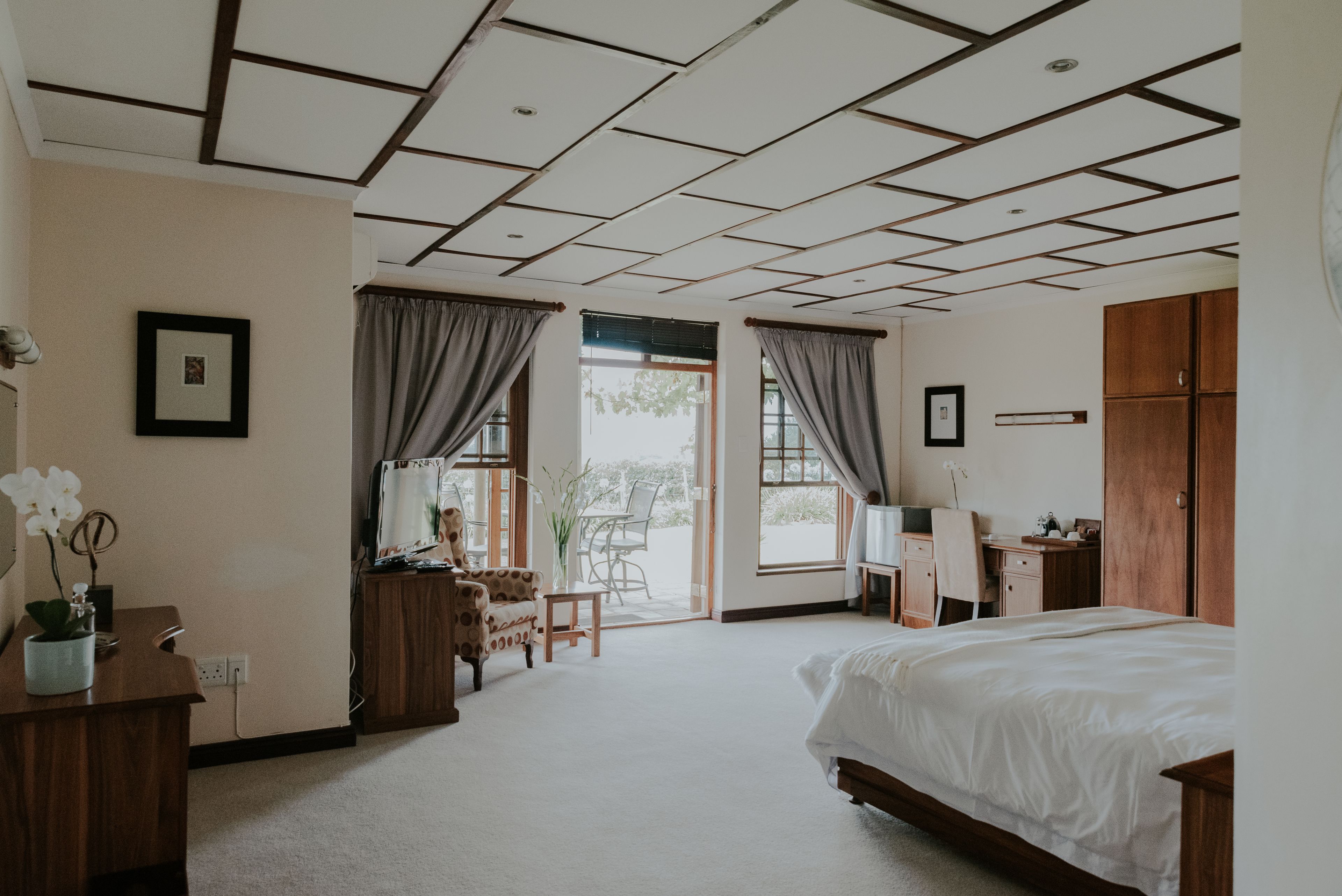 Premium bedding, down comforters, pillowtop beds, in-room safe
