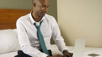 Desk, laptop workspace, iron/ironing board, free WiFi