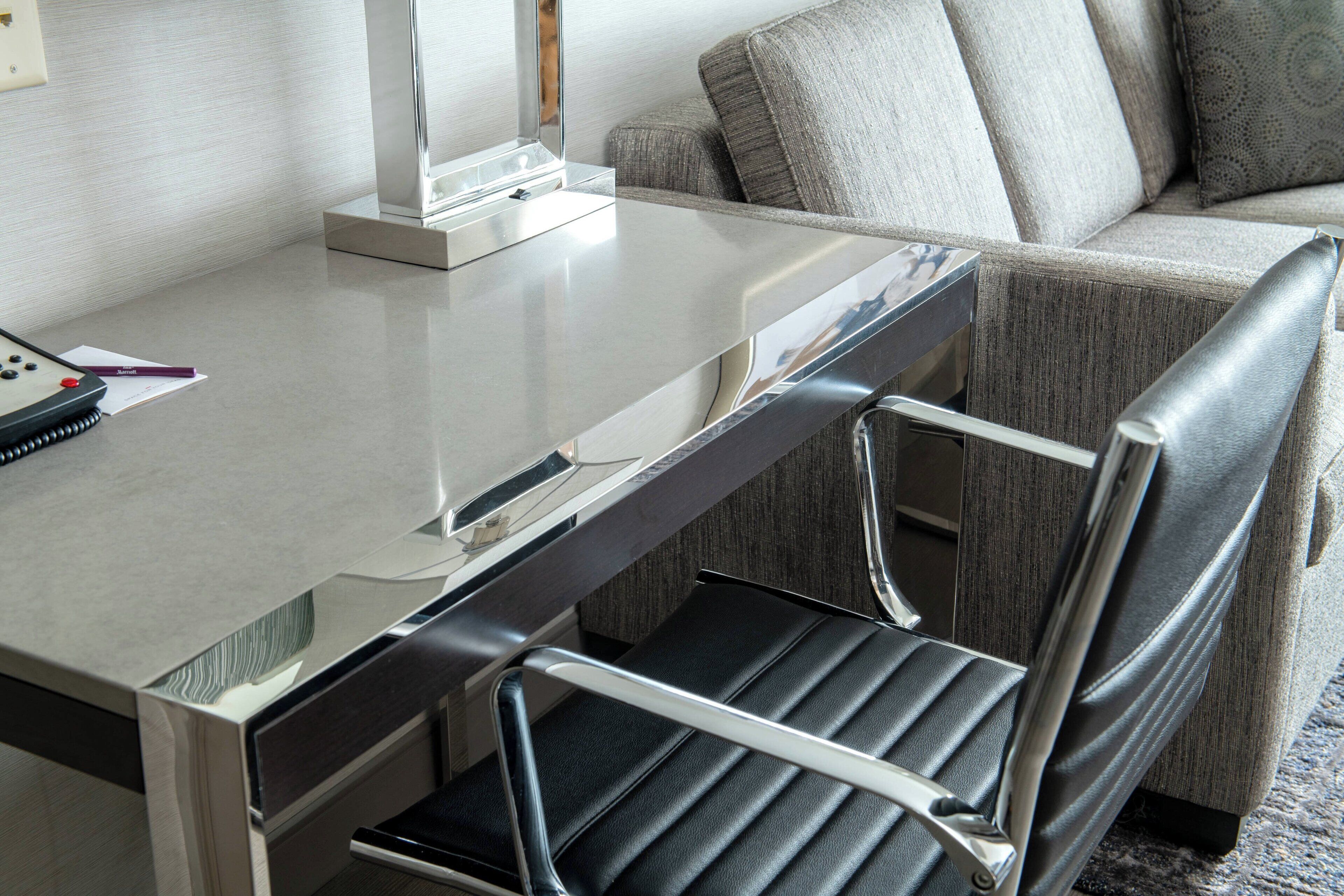 1 bedroom, desk, laptop workspace, blackout curtains