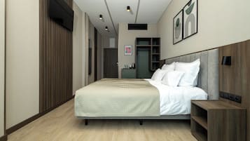 Dobbeltværelse med dobbeltseng eller 2 enkeltsenge | Egyptiske bomuldslagner, premium-sengetøj, Select Comfort-senge, minibar