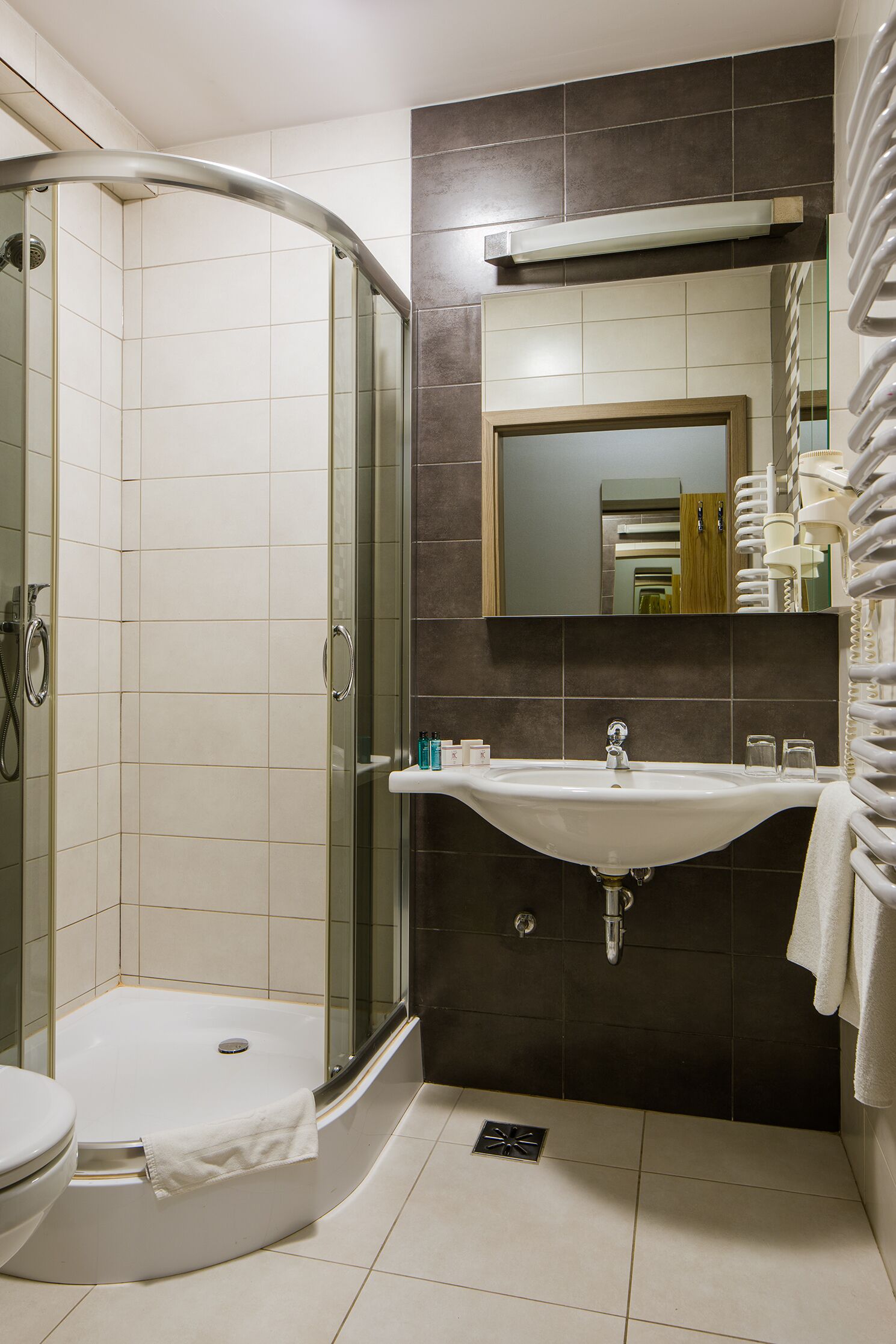 basic single room (level - 1) | bathroom | free toiletries, hair dryer, towels, soap