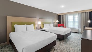 Individually decorated, individually furnished, desk, laptop workspace