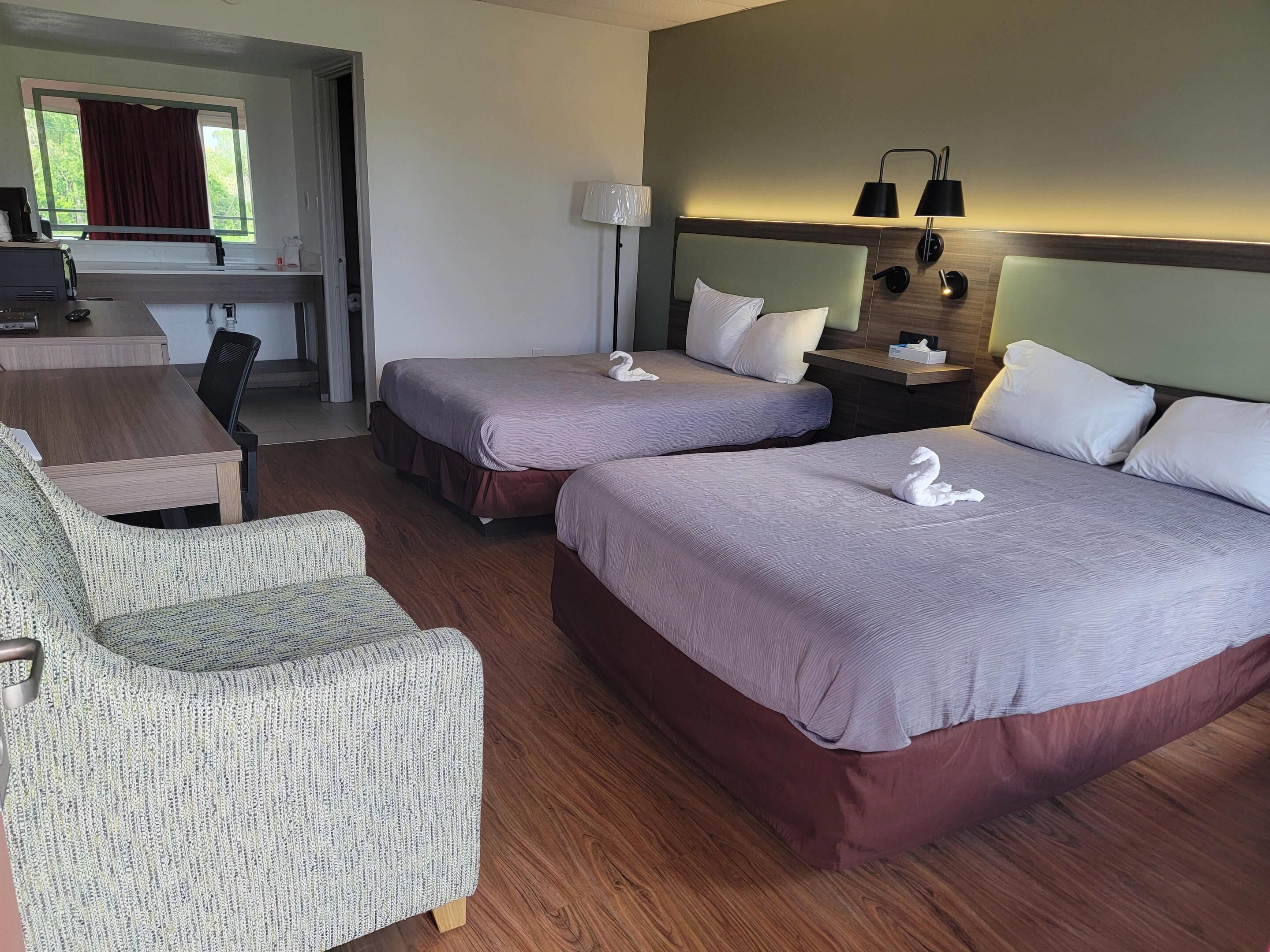 Room, 2 Double Beds, Non Smoking | Desk, iron/ironing board, free WiFi, bed sheets