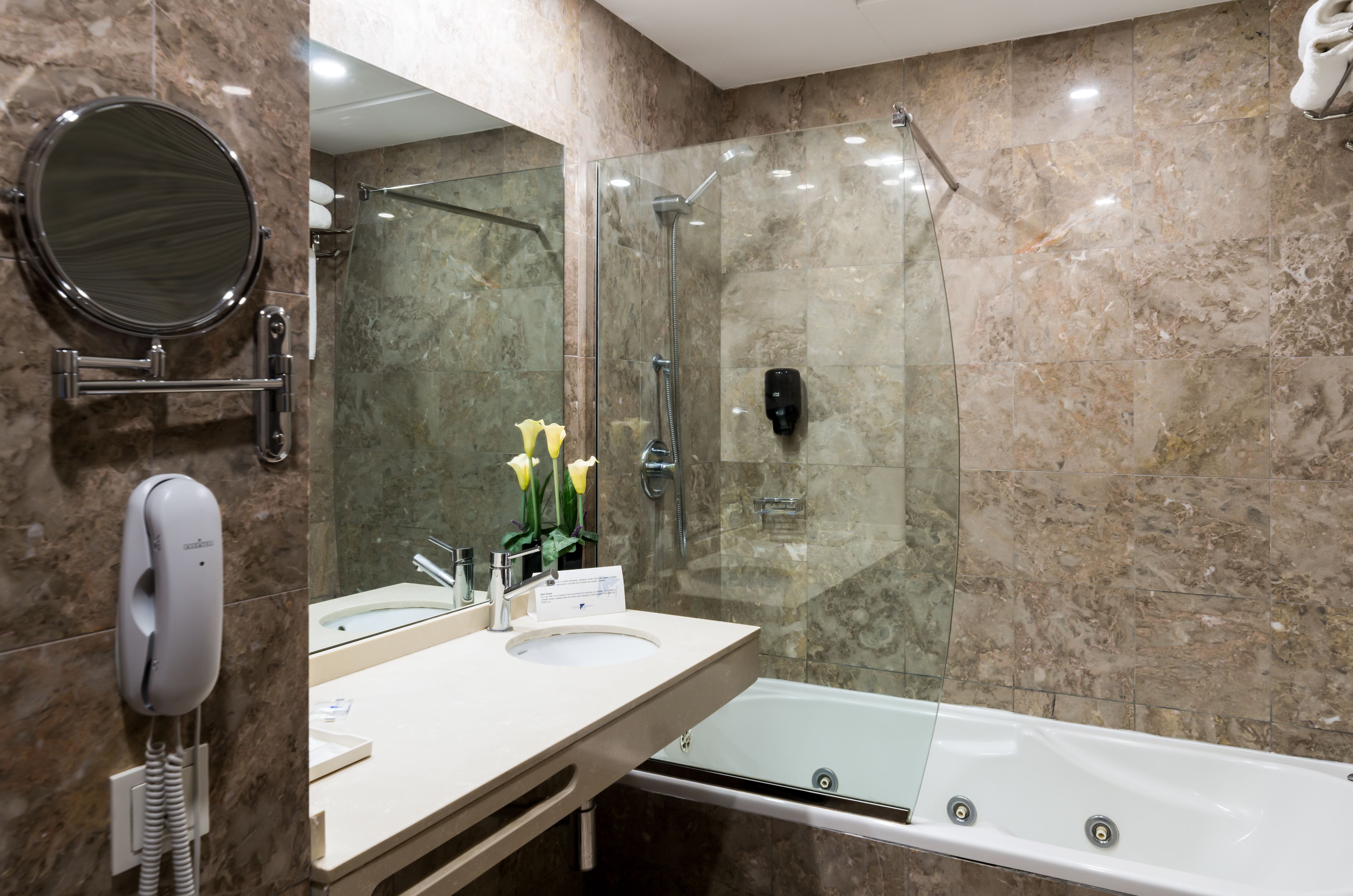 free toiletries, hair dryer, towels