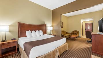 Suite, 1 King Bed, Non Smoking, Refrigerator & Microwave (with Sofabed) | Pillowtop beds, in-room safe, desk, laptop workspace