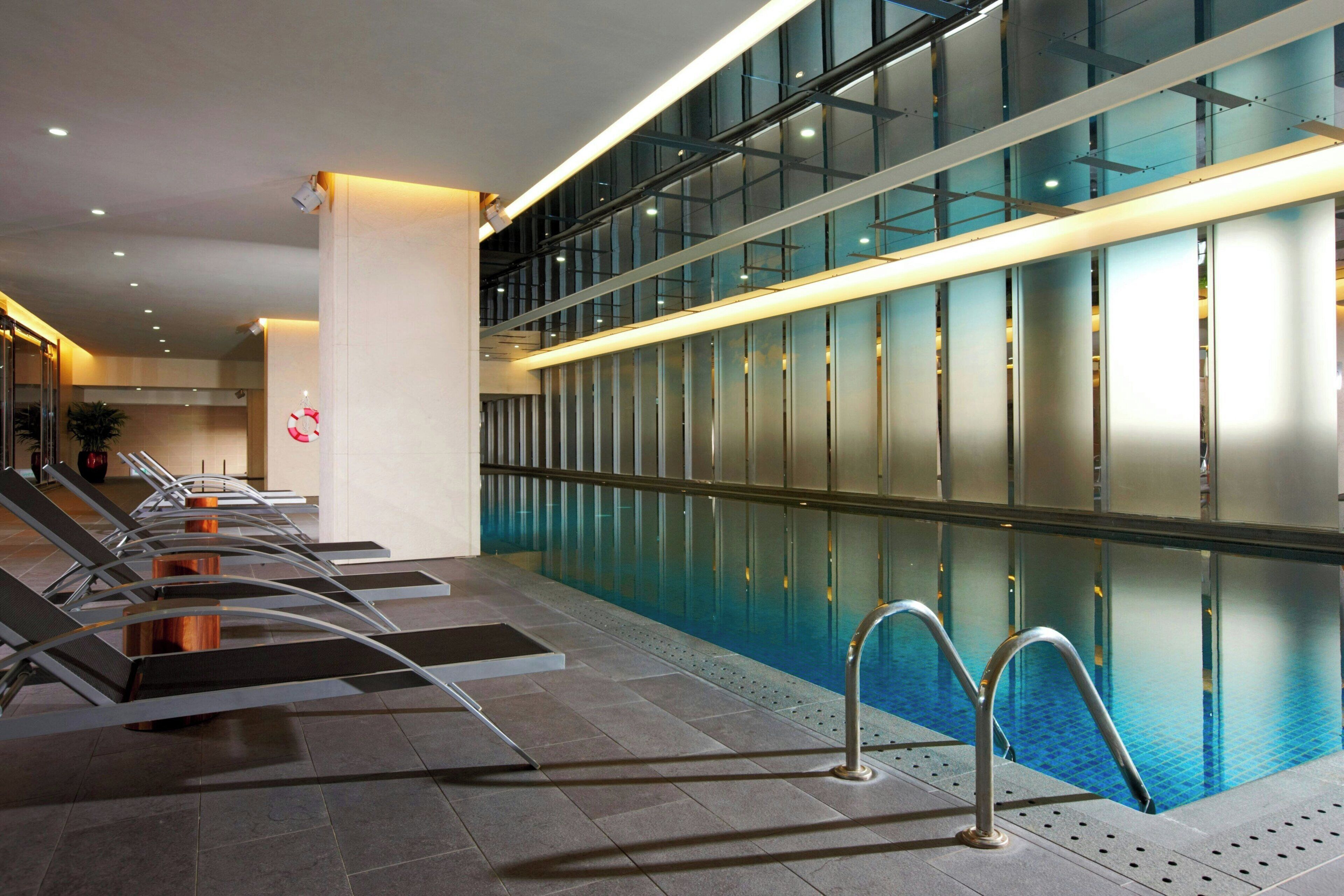 indoor pool, open 6:00 am to 10:00 pm, pool loungers