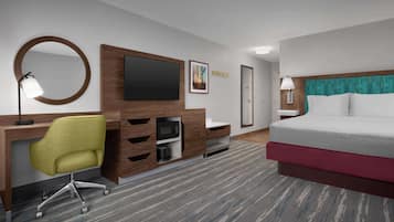 Premium bedding, desk, blackout curtains, iron/ironing board