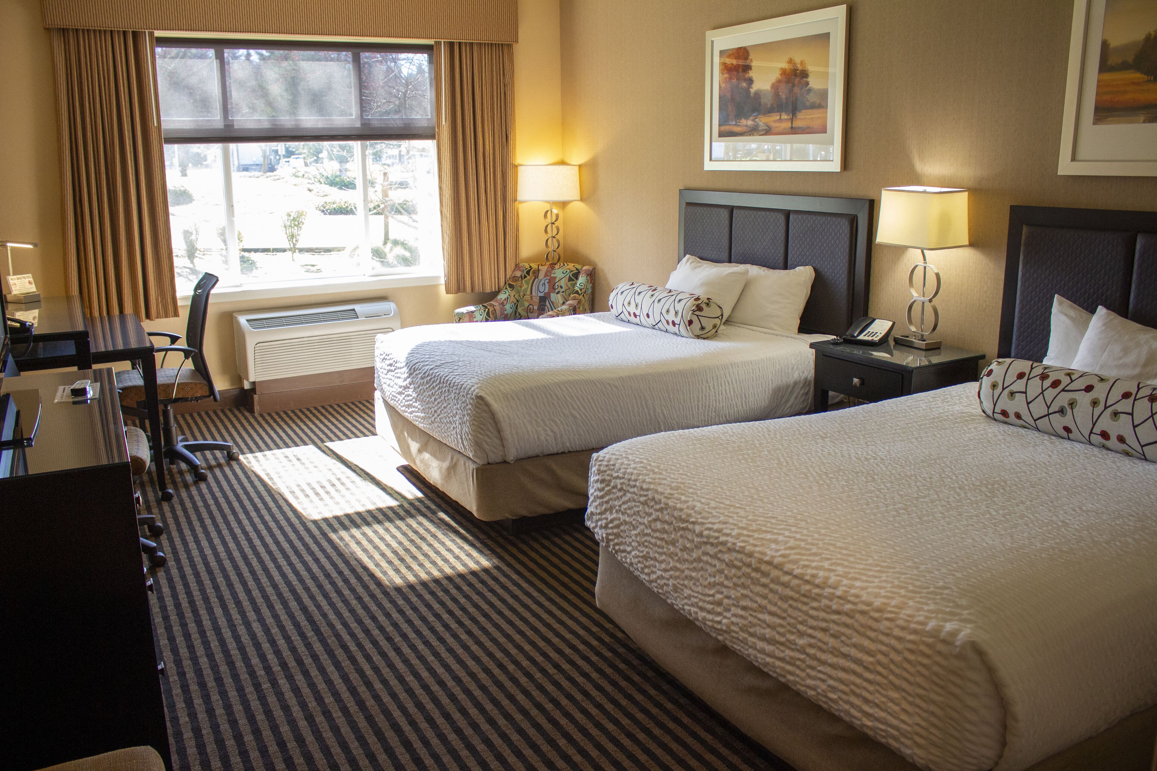 standard room, 2 queen beds | pillow-top beds, in-room safe, desk, iron/ironing board