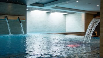 Indoor pool, open 7:00 AM to 10:00 PM, sun loungers