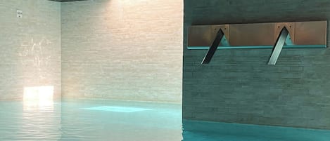 Indoor pool, open 7:00 AM to 10:00 PM, sun loungers