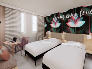 Standard Room, 2 Twin Beds | Premium bedding, individually decorated, individually furnished, desk