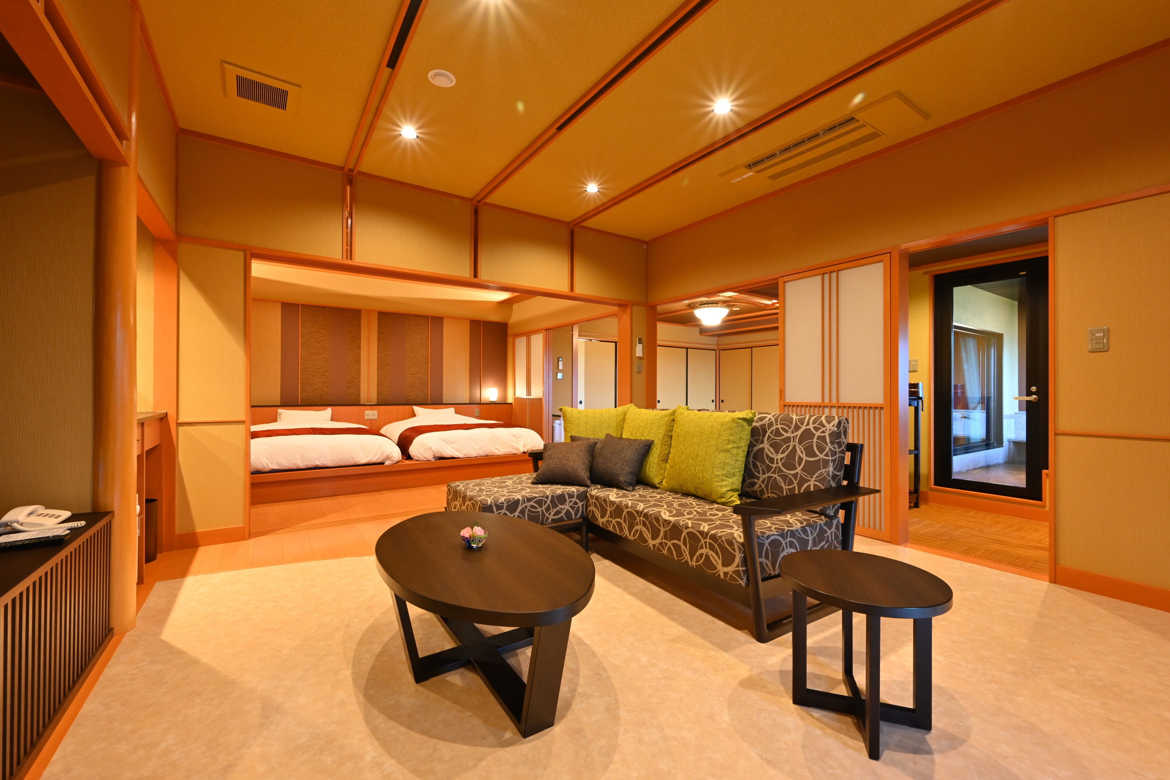 japanese-western style special suite with open-air hot spring bath | in-room safe, soundproofing, rollaway beds, free wifi
