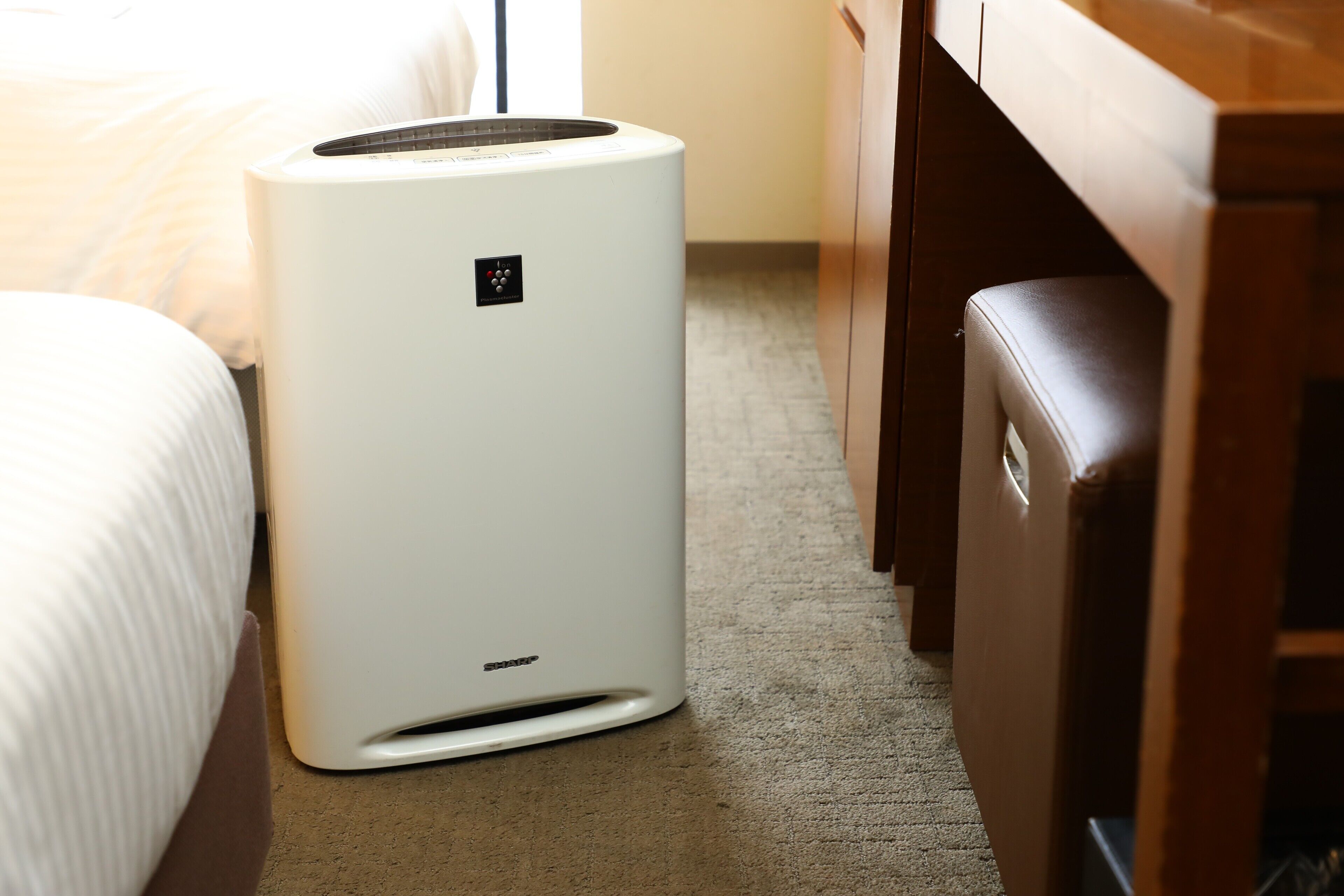 premium bedding, down duvets, memory-foam beds, desk