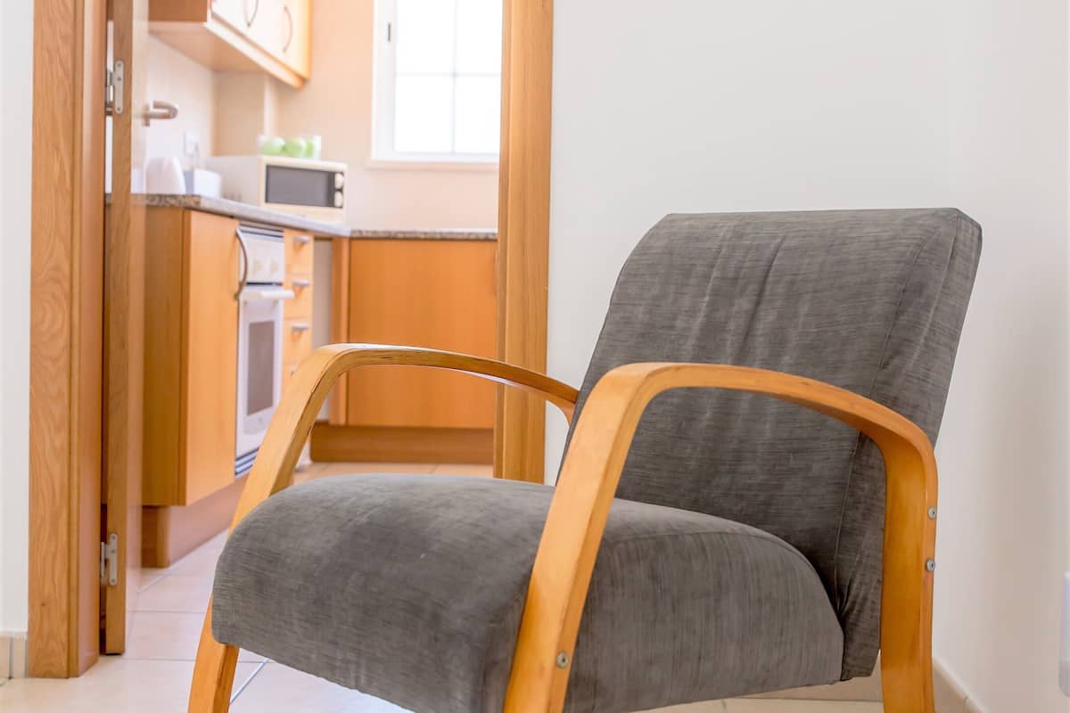 1 bedroom, desk, blackout curtains, iron/ironing board