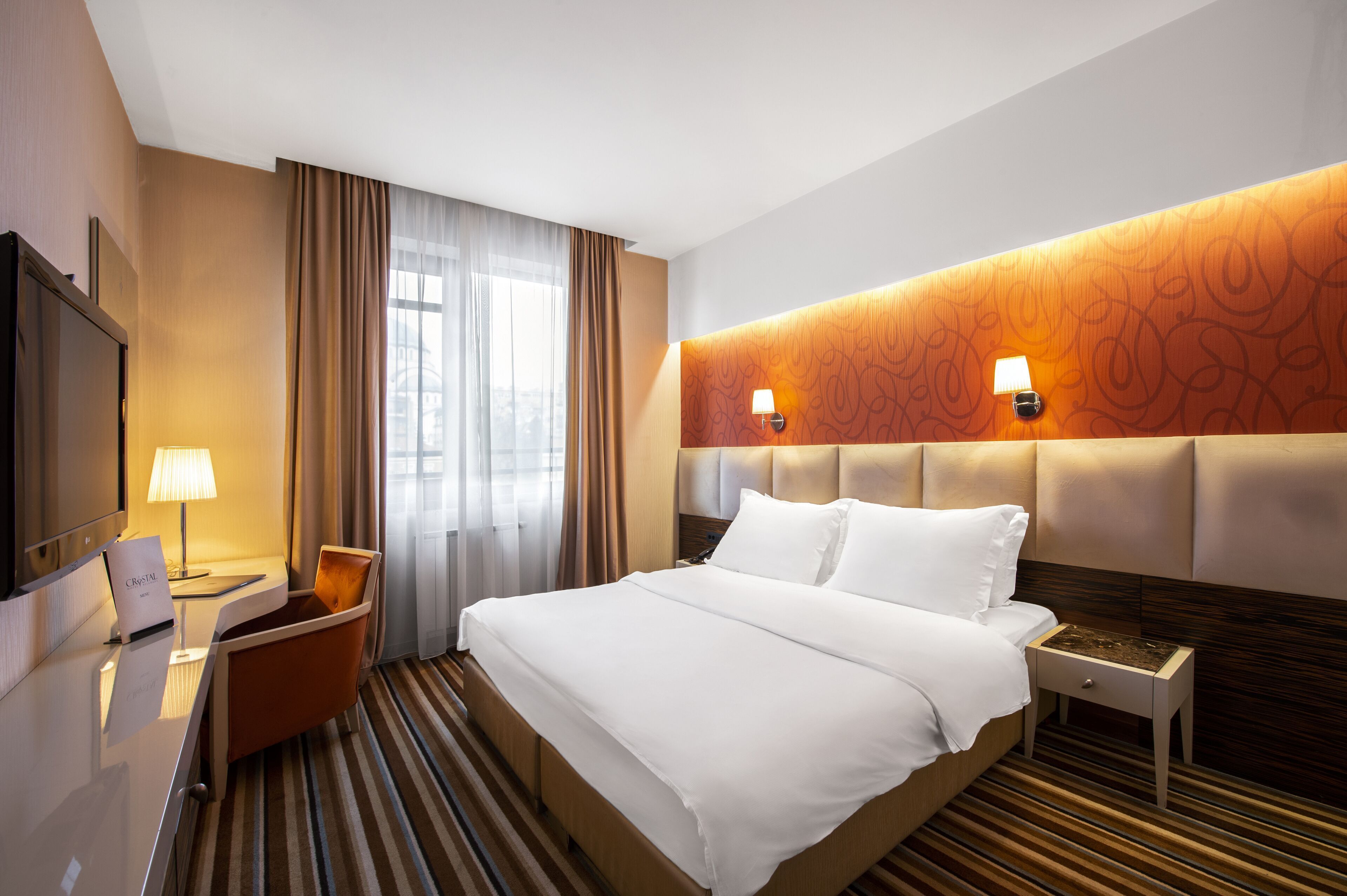 Hypo-allergenic bedding, minibar, in-room safe, individually decorated