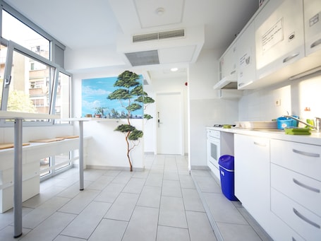 Shared fridge, microwave