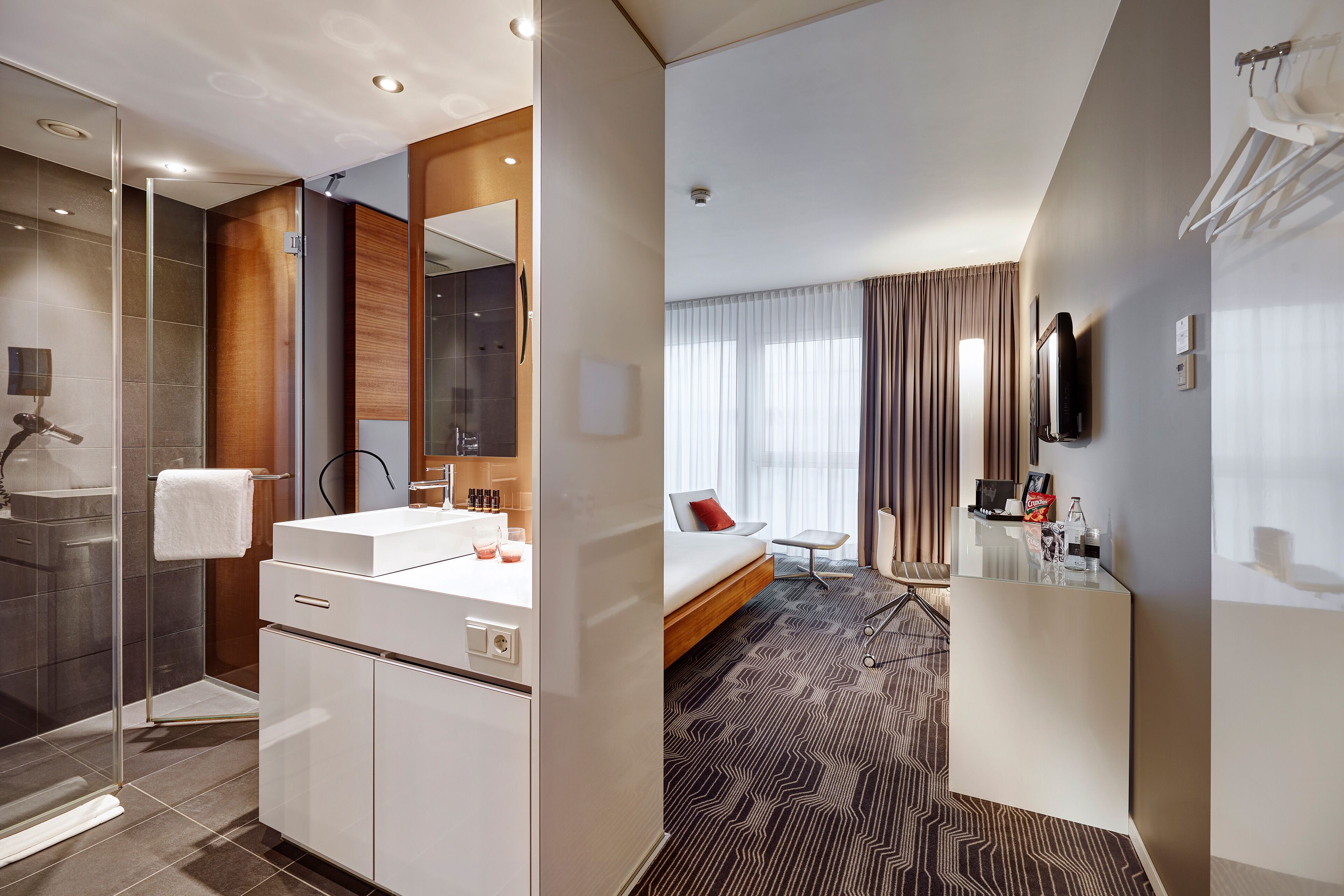 superior double room | bathroom | shower, rainfall showerhead, eco-friendly toiletries, hair dryer