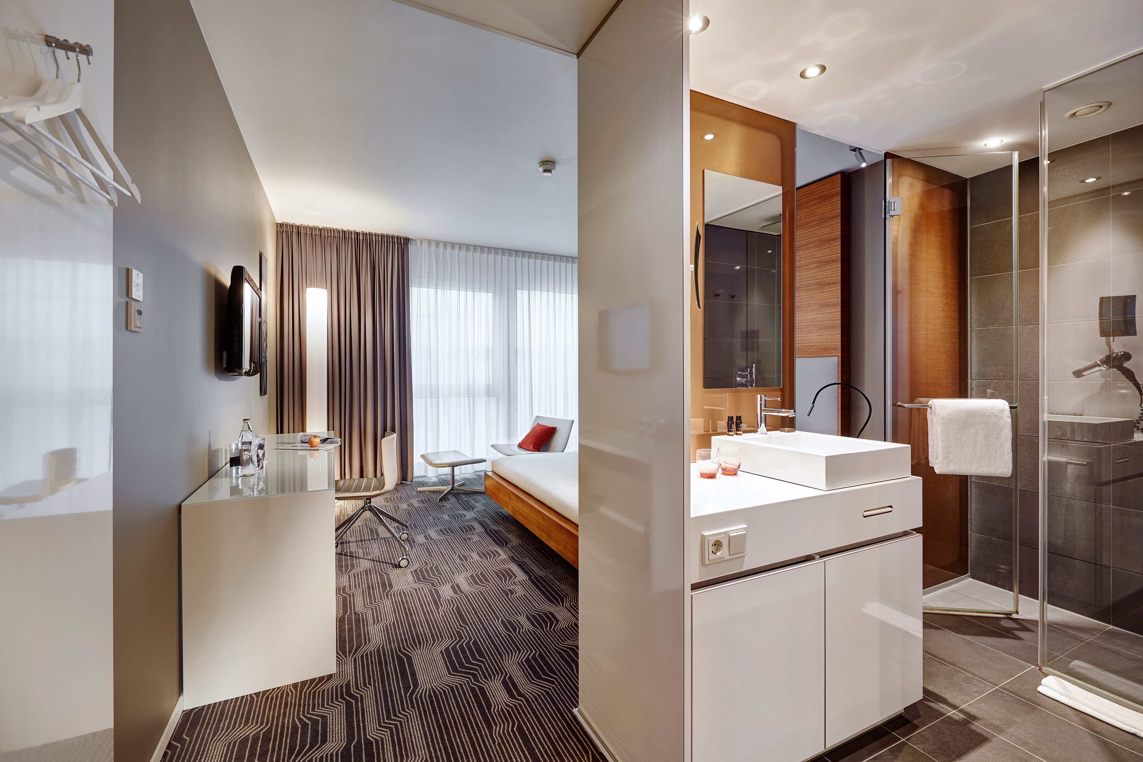 standard double room | bathroom | shower, rainfall showerhead, eco-friendly toiletries, hair dryer