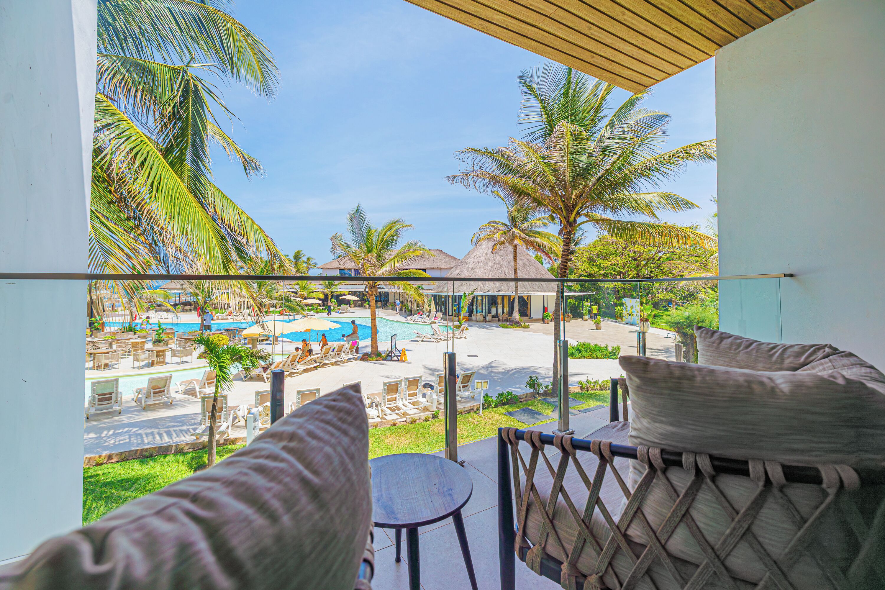 Premium Room, Pool View | Bathroom | Shower, hair dryer, towels, soap