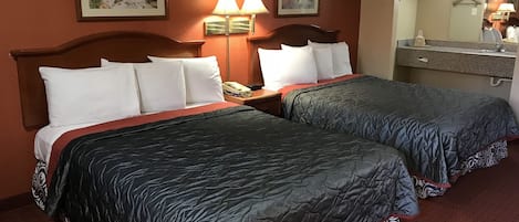 Standard Room, 2 Queen Beds | Premium bedding, free WiFi, bed sheets