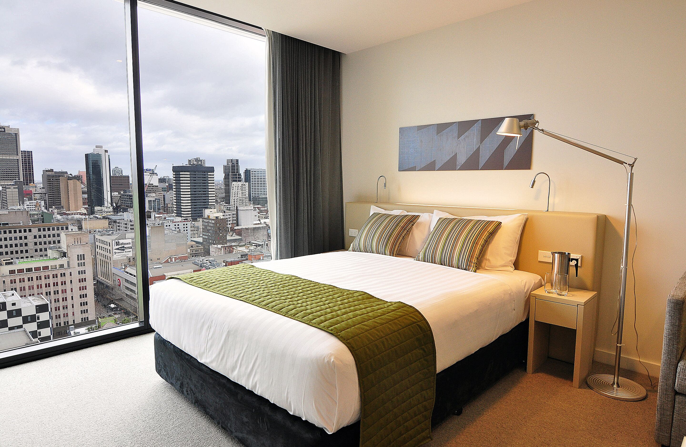 In-room safe, desk, laptop workspace, blackout curtains