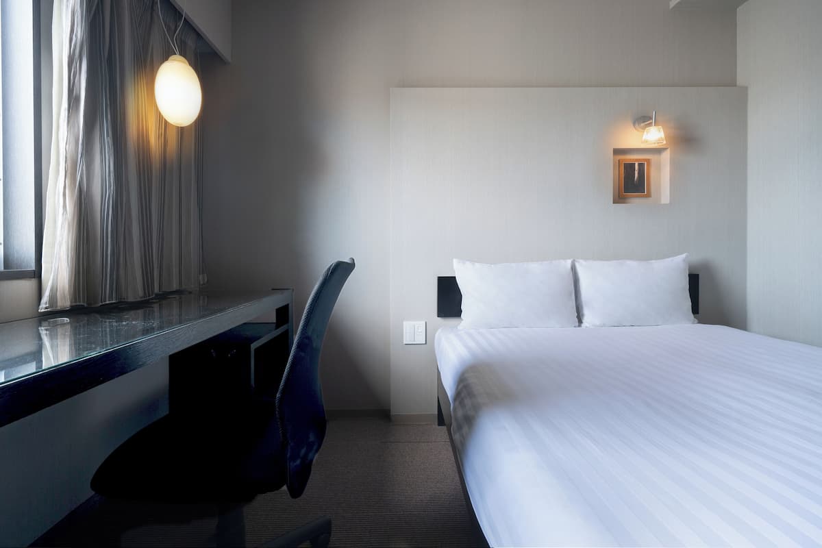 1 bedroom, desk, blackout curtains, iron/ironing board